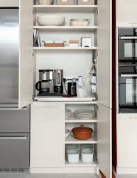 pull out shelf fitted on a tall kitchen