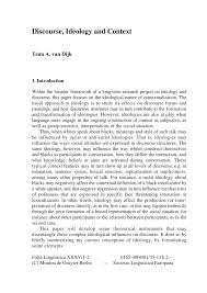 Jurusan ini mempelajari perencanaan kota dan wilayah dengan mempertimbangkan berbagai aspek termasuk aspek sosial, ekonomi, dan politik. Pdf Discourse Ideology And Context