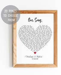 Personalised Song Lyrics Print By Skyprintart Wall Art Prints Handmade Wall Art Lyric Prints