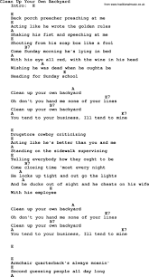 Clean Up Your Own Backyard By Elvis Presley Lyrics And Chords Elvis Presley Lyrics Lyrics And Chords Elvis Presley