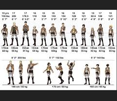 Every main character's age, height, and birthday. All Aot Character Heights Novocom Top