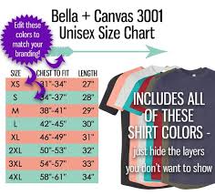 Bella Canvas 3001 Size Chart T Shirt Mockup Flat Lay Adult Size Guide Usa Inches Chart Table Jpeg Psd Editable Download T Shirt Tee Mock Up