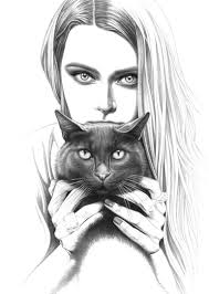 Our cats and all about them was published in 1892. Lady With Displeased Black Cat Drawing By Mollie Morrissette Saatchi Art