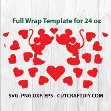 Mickey Wrap Svg Minnie Wrap Svg Valentine For Starbucks Cold Cup Svg