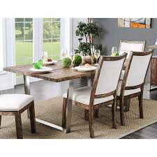 Furniture Of America Kadin Rustic Industrial Dining Table Idf 3451a T Wooden Dining Tables Dining Table Furniture Dining Table