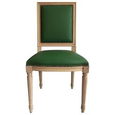 Louis Xvi Style Dining Or Side Chair In Green Leather 1 Dining Chairs Side Chairs Dining Leather Side Chair