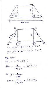 A = ( a + c ) * 0,5 * h umfang: Aufgabe Zum Trapez Mit A 40 Ss 60 Ab 10cm Und H 4 Cm Winkel Berechnen Mathelounge