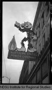 Electric N S P Sign Featuring Reddy Kilowatt Fargo N D Photo Gallery Images From The Ndsu Institut Vintage Advertisements Smokey The Bears Vintage Signs
