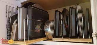 Use it to store cookie sheets, muffin pans and baking dishes in one tidy rack. Bakeware Organizer Storage Ideas