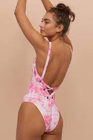 H M Back Laced Swimsuit Swimwear Swimsuits Swimwear Fashion