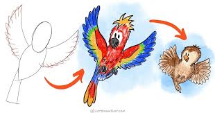 Rendering feathers with colored pencils. How To Draw A Bird 2 Birds From One Easy Sketch