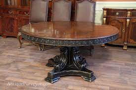 The avondale 6 piece dining set with lombard 60 inch round table, made by lexington, is brought to you by lindy's furniture company. 60 Inch Round Walnut Pedestal Dining Table W Black And Gold