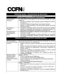 Une assistante de direction, également appelée secrétaire de direction ou assistante de même si les tâches endossées par une assistante de direction varient beaucoup d'une d'autres assistantes de direction commencent leur carrière à des postes. Fiche De Poste Assistant De Direction Application Informatique Et Technologies De L Information