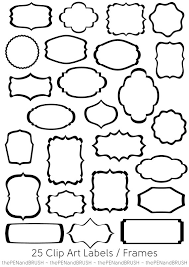 25 Label Frames Clip Art Png Files Transparent Middles Etsy Retro Typography Frame Clipart Clip Art