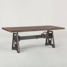 Industrial Loft 84 Rectangle Adjustable Dining Table In Weathered Gray Industrial Dining Table Industrial Design Furniture Vintage Industrial Furniture