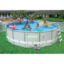 Intex 26322uk Ultra Frame Pool Set Grey Blue 16 Ft X 48 Inch Buy Online In Botswana At Botswana Desertcart Com Productid 65258720