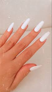 Esmalte Branco Acrylic Nails Coffin Short Chic Nails White Acrylic Nails