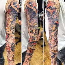 Rob Steele Robsteeletattoos Instagram Photos And Videos Wolf Dragon Hybrid Sleeve Tattoos Wolf Dragon