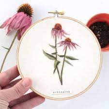 Echinacea These Colors Were So Fun To Work With Olandercogardens Olanderco Healingflow Embroidery Flowers Pattern Echinacea Healing Flowers