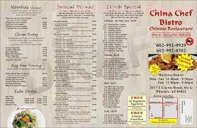 Providing small business accounting and tax services to phoenix area firms since 1981. Online Menu Of China Chef Bistro Restaurant Phoenix Arizona 85022 Zmenu