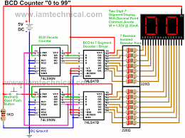 Driving A Two Digit Common Anode Seven Segment Display Using 74ls90 Bcd Decade Counter 0 To 99 Seven Segment Display Circuit Diagram Segmentation