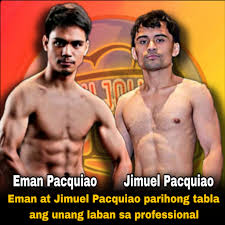 Jo - Jimuel Pacquiao at Eman Bacosa Pacquiao parihong tabla ang unang laban  sa professional! #jolitz #SupportPhilippineBoxing | Facebook