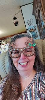 My sister and I had a day of Christmas crafting with our 88 year old,  visually impaired mother. My sister brought us glasses to help get focused 