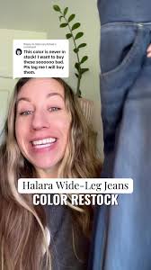 Replying to @februaryfatale Royal Blue denim color in the Halara wide leg  jeans are back!! #halara #halarajeans #halaradenim #halarapants #denim  #jeans #wideleg #widelegjeans #stretchy #fashionfinds ...