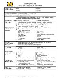Please note this will be the same form used by eohss when assessing your area during the. Plant Operations Supervisor Checklist For New Hires