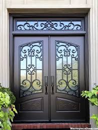 3/4 oval steel prehung double door unit with transom #64. Iron Door Dark Double Entry Front Door Almaria With Transom Iron Front Door Metal Doors Design Iron Doors