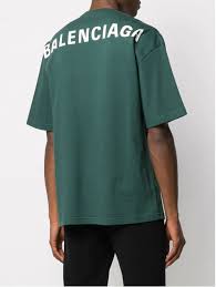 Crew neck, long sleeves and straight hem. Balenciaga Back Logo Print T Shirt Green Maisondefashion Com