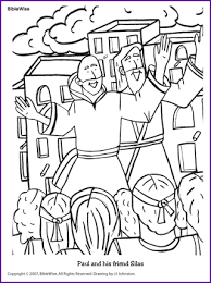 Biblewise Paul And Silas Bible Crafts Bible Coloring Pages Sunday School Preschool