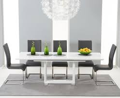 Most relevant most popular alphabetical price: Bianco 160cm White High Gloss Extending Dining Table With Malaga Chairs