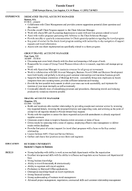 Account manager job description every firm has an accounting department to manage the accounts and to keep a record of money matters involved internally or externally in the organization. Travel Account Manager Resume Samples Velvet Jobs