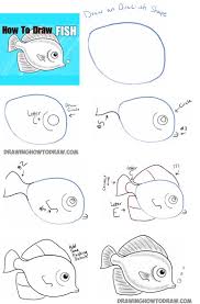 How To Draw A Cute Fish Cartoon With Simple Steps For Kids How To Draw Step By Step Drawing Tutorials Drawn Fish Fish Drawings Drawings