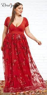 Plus Size Floral Sequined Maxi Prom Dress Maxi Dress Prom Formal Dresses Curvy Casual Dresses Plus Size