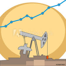Oil Rig With Grows Chart Vector Flat Illustrations Buy