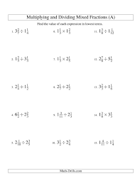 The Multiplying And Dividing Mixed Fractions A Math Worksheet From The Fractions Workshee Fractions Worksheets Dividing Mixed Fractions Multiplying Fractions