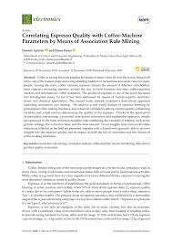 The origins and flavors of coffee to best answer customers' questions. Pdf Correlating Espresso Quality With Coffee Machine Parameters By Means Of Association Rule Mining