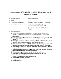 Maybe you would like to learn more about one of these? Doc Job Description Badan Pengurus Harian 2013 Dini Amalia Academia Edu