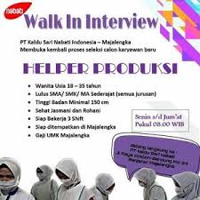 Visi kami meningkatkan kualitas hidup masyarakat melalui produksi makanan dan minuman berkualitas yang. Info Loker Nabati Majalengka Kumpulan Lowongan Pekerjaan