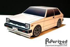 easy to build 1982 s toyota starlet kp61 paper model by paperized ペーパーモデル モデル 車