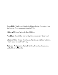 PDF) Traditional Ecological Knowledge