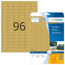 70gsm white paper with permanent adhesive. Gold 21 Labels Per A4 Sheet 63 5 X 38 1 Mm 4103 Herma Self Adhesive High Glossy