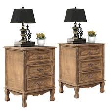 Gymax 2pcs 3 Drawers Nightstand Storage Wood End Table Side Bedside Walmart Com Nightstand Storage End Tables With Storage Wood End Tables