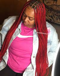 Black And Burgundy Knotless Box Braids Long Red Knotless Braids In 2020 Red Box Braids Girls Hairstyles Braids Colored Box Braids