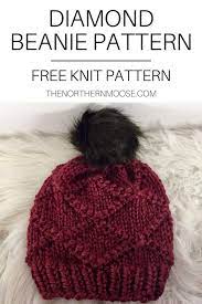 The Diamond Knit Hat Northern Moose Knitting Patterns Free Hats Knitted Hat Patterns Free Women Knitted Hats