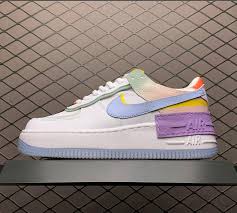 Ladies Nike Air Force 1 Shadow Diamond White Blue Purple Cw2630 141
