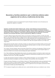 Docentes y familias asistieron ayer a distintos talleres sobre aspectos de  la cultura y tradiciones de las Islas