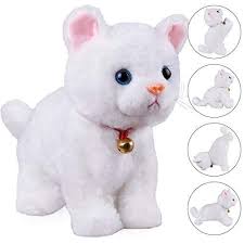 White Plush Cat Stuffed Animal Interactive Cat Robot Toy Https Www Amazon Com Dp B07hj6yqnt Ref Cm Sw R Pi D Stuffed Animal Cat Black Cat Plush Robot Cat